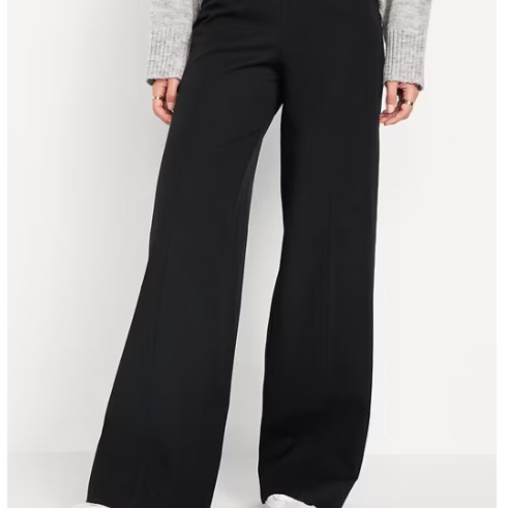 NWT NAVY High-Waisted Pull-On Pixie Super Wide-Leg Pants